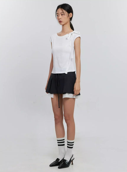 layered-pleated-mini-skirt-is516