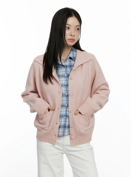 cozy-two-way-pocket-cardigan-f502 / Light pink