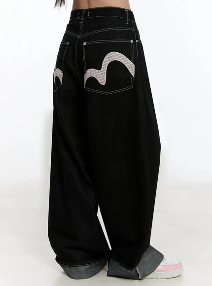 kacey-plaid-stitched-back-pocket-baggy-jeans-im513