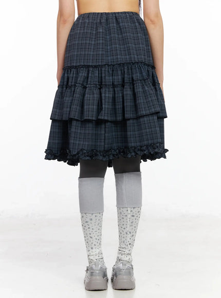 plaid-frill-tiered-midi-skirt-ia523