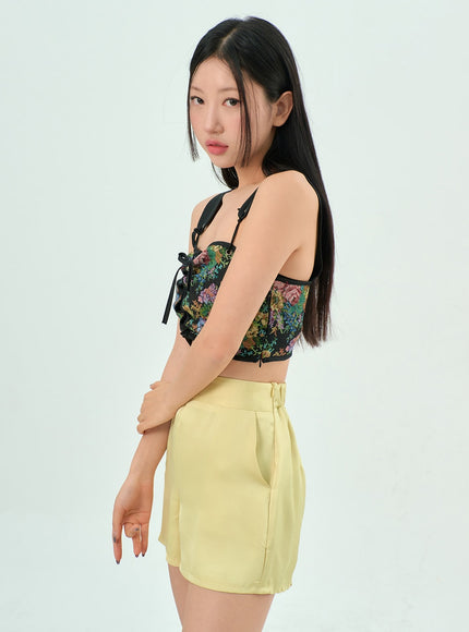Flower Cropped Corset Top BY303