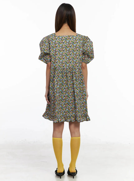 floral-puff-sleeve-babydoll-dress-iy501