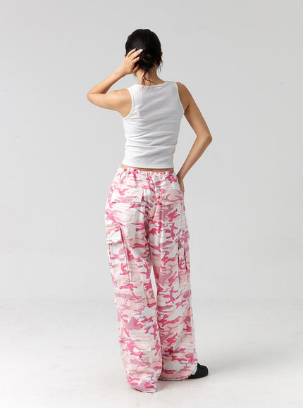 military-print-wide-pants-cg303