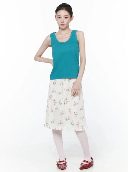 floral-print-ruffle-hem-midi-skirt-iy515