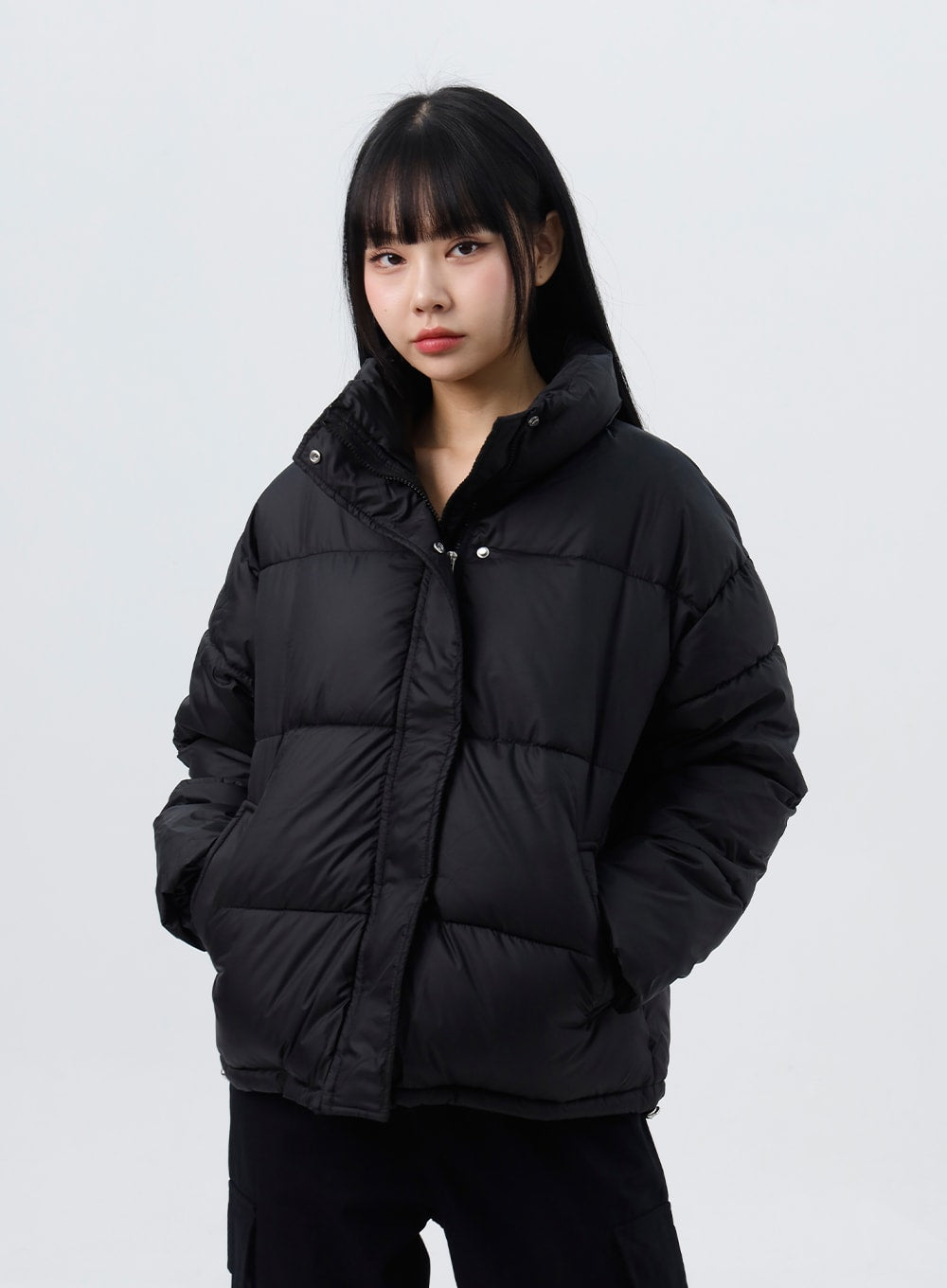 zip-up-stand-collar-puffer-jacket-co319
