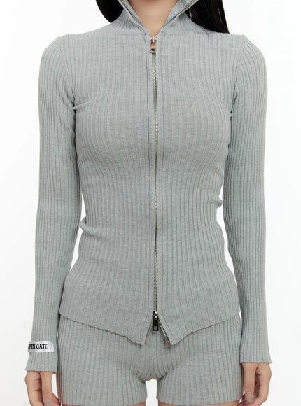 ribbed-knit-zip-up-and-shorts-set-cn505