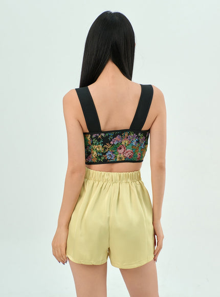 Flower Cropped Corset Top BY303