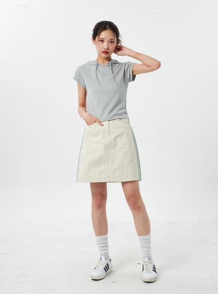 Two Color Mini Skirt CY303