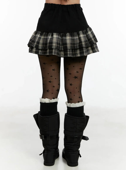 plaid-tiered-mini-skirt-id525