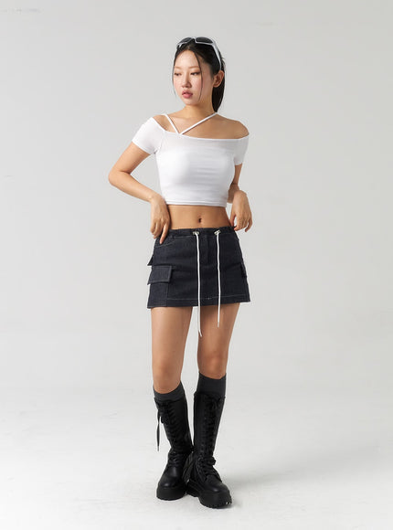 drawstring-mini-skirt-cu326