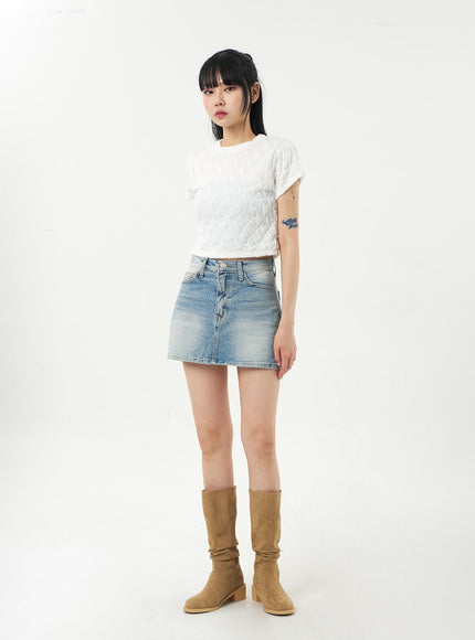 Quilted Cropped Tee CA328