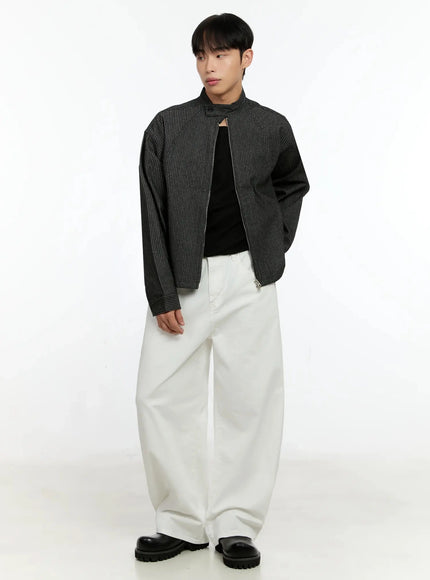 mens-striped-denim-band-collar-jacket-in525