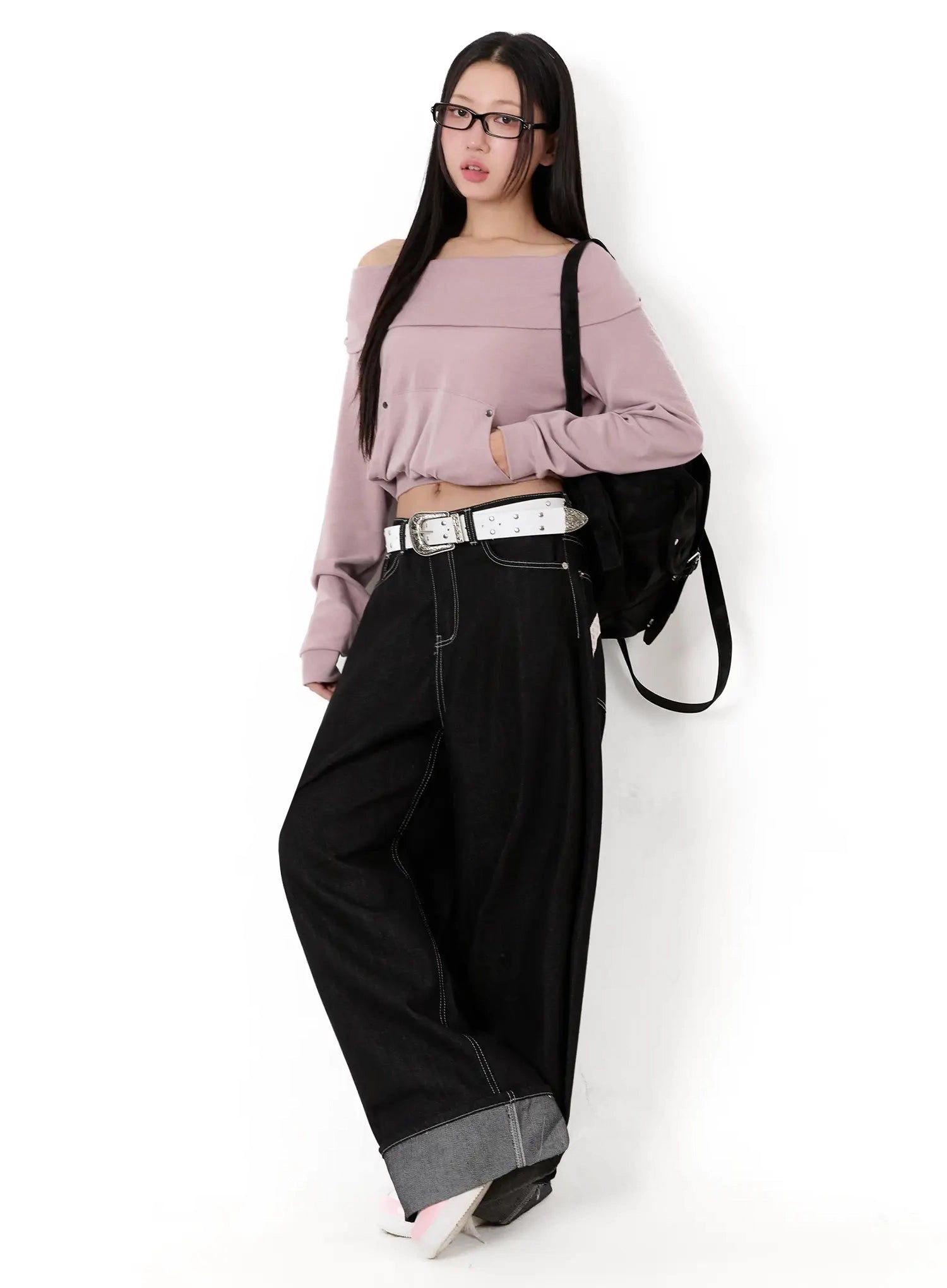 kacey-plaid-stitched-back-pocket-baggy-jeans-im513