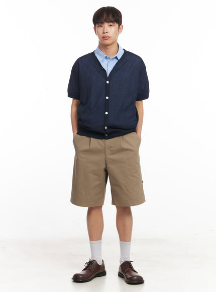 mens-roll-up-cotton-shorts-dark-beige-ia518