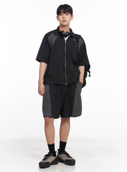 mens-zip-up-collared-half-sleeve-shirt-iy520