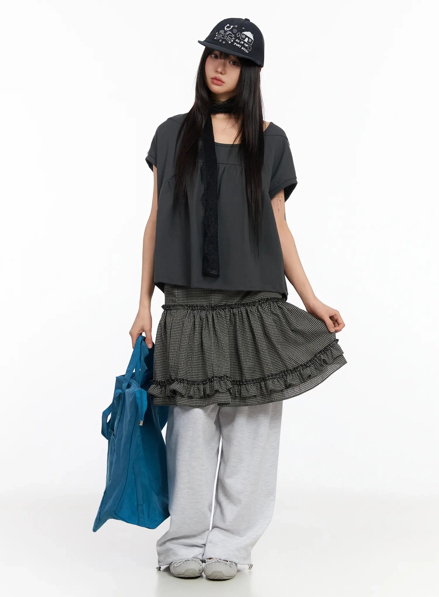 plaid-spiral-detail-sweatpants-ia523