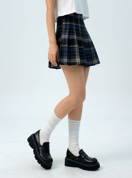 check-pleated-mini-skirt-ig312