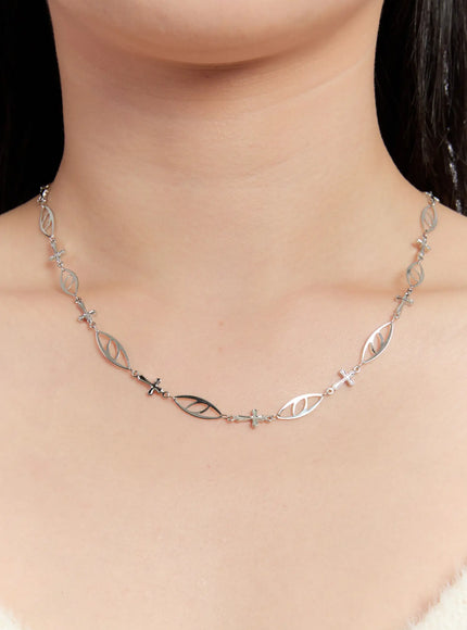 elegant-oval-necklace-in528 / Silver