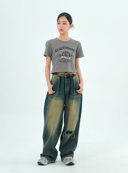 Baggy Dark Wash Jeans BY308