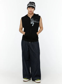 mens-hooded-zip-up-sleeveless-vest-iu516