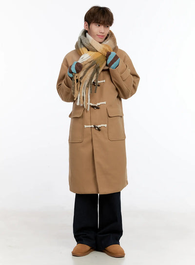 mens-wool-blended-long-toggle-coat-in512 / Beige