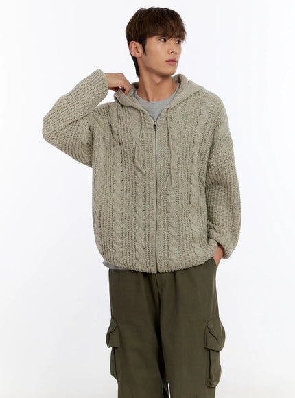 mens-cable-knit-zip-up-in524 / Beige
