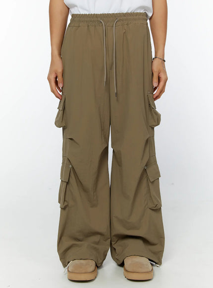 mens-rivet-string-cargo-pants-iy508 / Beige