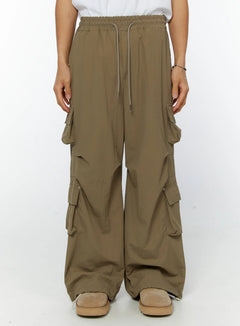 mens-rivet-string-cargo-pants-iy508 / Beige