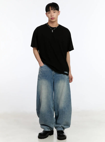 mens-distressed-short-sleeve-tee-ia507 / Black