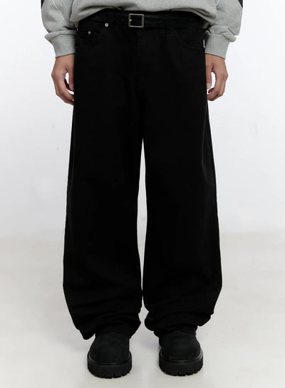 mens-wide-leg-pants-is530 / Black