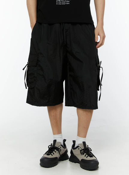 mens-utility-cargo-bermuda-pants-black-iu508 / Black
