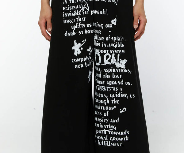 Men's Graphic Wide Leg Sweatpants (Black) IY513 - Korean Men's