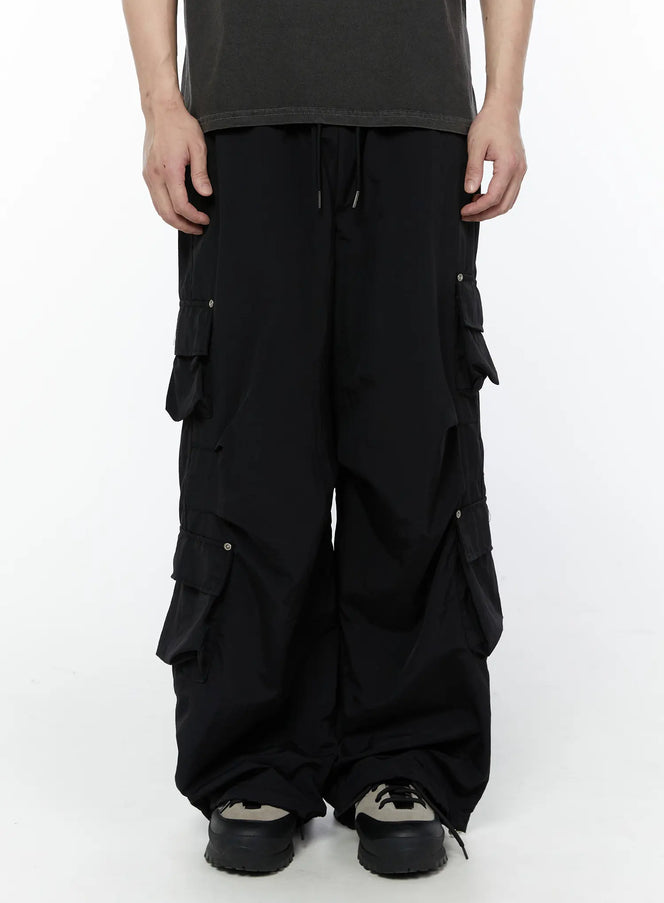 mens-relaxed-fit-cargo-pants-ia527 / Black