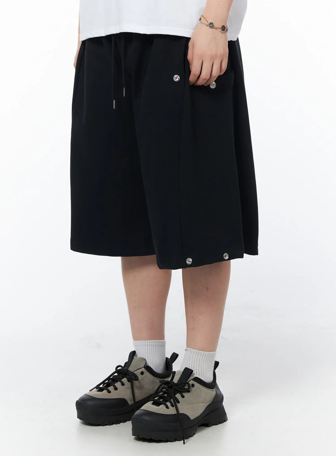 mens-black-sweat-shorts-iy519 / Black