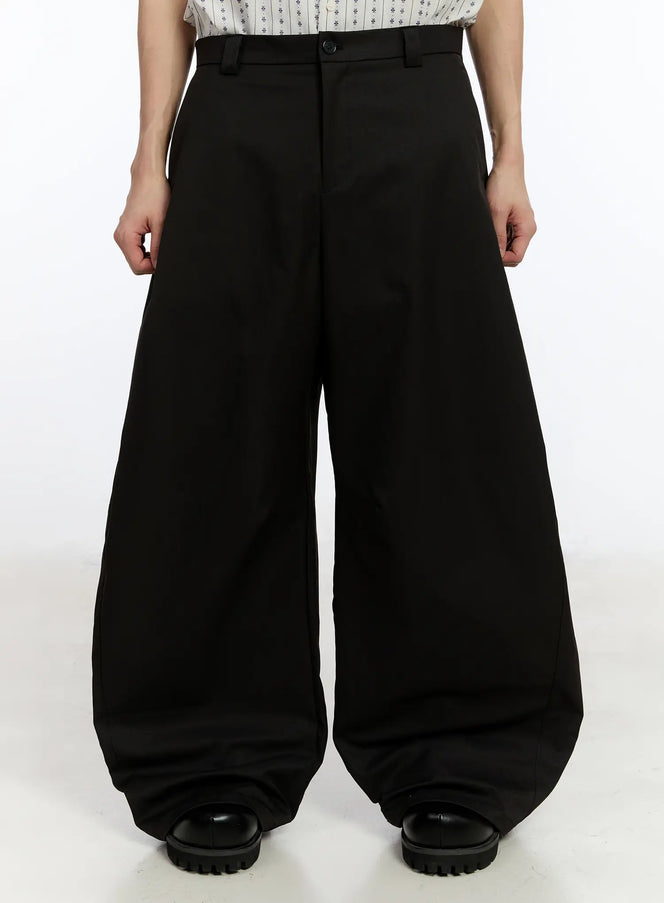 mens-balloon-wide-fit-pants-ia508 / Black