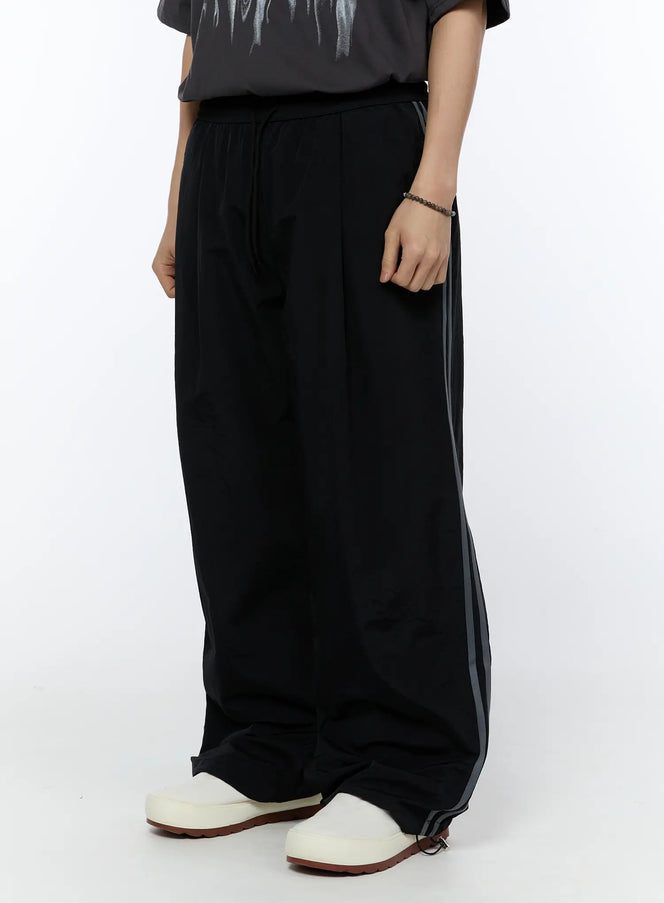 mens-wide-leg-track-pants-ia520 / Black