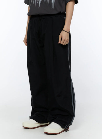 mens-wide-leg-track-pants-ia520 / Black