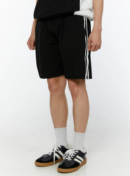 mens-athletic-striped-shorts-iu518 / Black