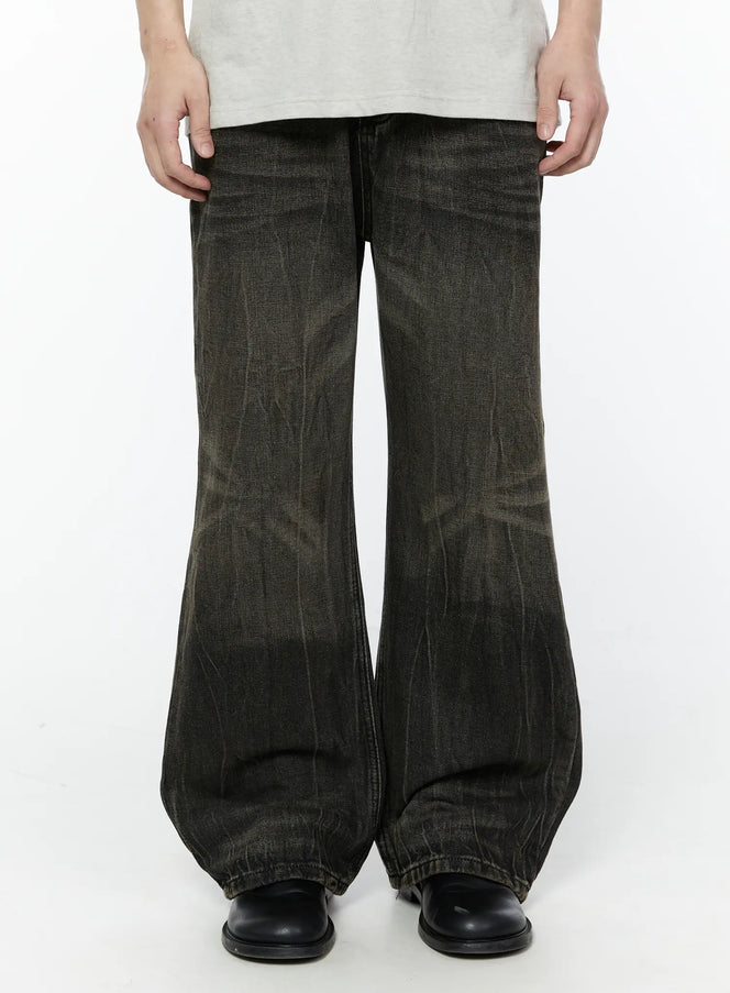 mens-black-washed-jeans-ia530 / Black
