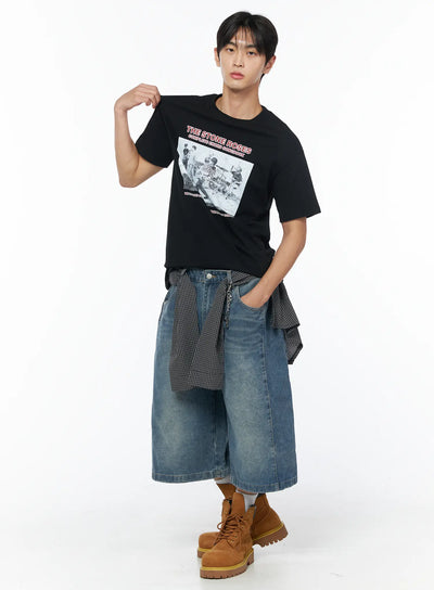 mens-graphic-band-tee-iu510 / Black