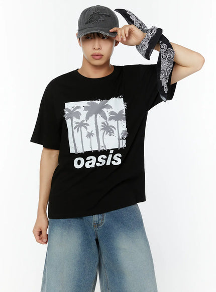 mens-oasis-palm-graphic-tee-iu515 / Black