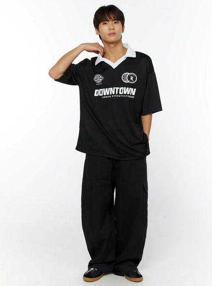 mens-graphic-collared-tee-iy514 / Black