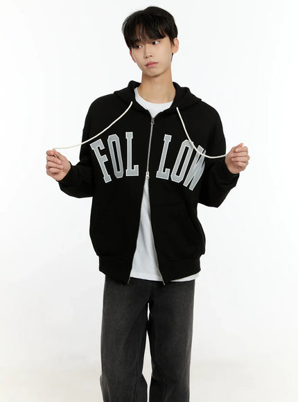 mens-follow-me-zip-up-hoodie-io531 / Black