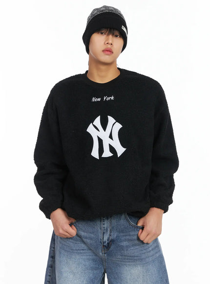 mens-warm-ny-graphic-sweatshirt-ij512 / Black
