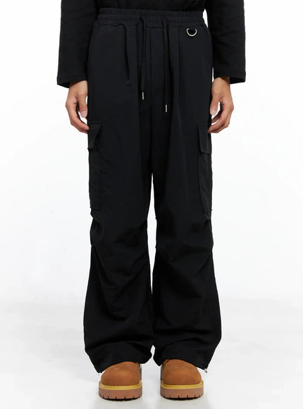 mens-cargo-drawstring-pants-io506 / Black