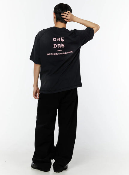 mens-graphic-print-oversized-tee-iu518 / Black