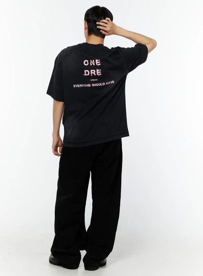 mens-graphic-print-oversized-tee-iu518 / Black