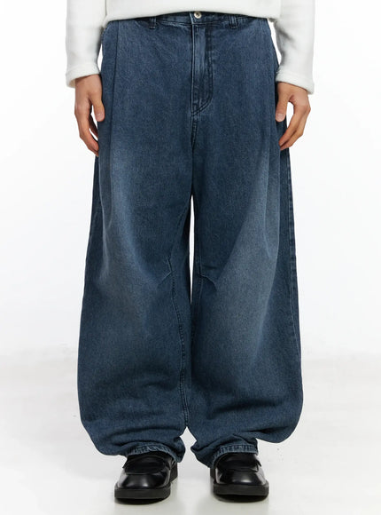 mens-curved-fit-wide-jeans-if504 / Blue