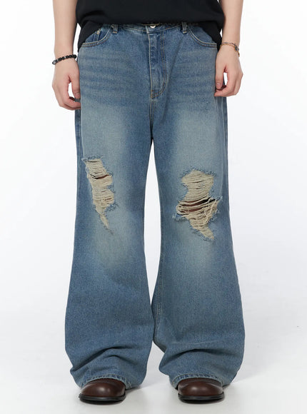 mens-colby-vintage-distressed-flared-jeans-iy525 / Blue