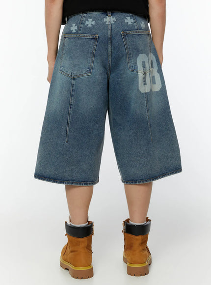 mens-loose-fit-jorts-iu515 / Blue